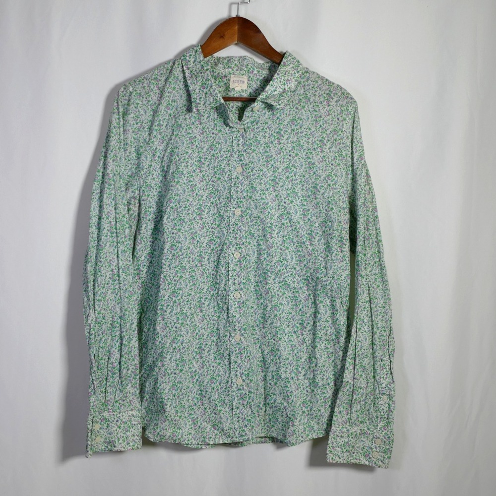 J Crew Womens The Perfect Shirt Long Sleeve Floral Size XL Office Bloomcore